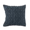 Creative Co-Op Knitted Punch Hook Throw, Navy Pillow Cover, 18" x 18" view 1