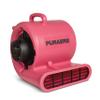 PURAERO Air Mover Carpet Dryer Blowing Floor Fan | 1/3 HP 2,550 CFM | for Crawlspaces, Attics, Basements, Bathrooms| Water Damage Restoration, Grow Rooms | PA-330-AM | Red view 1