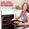 Oven Liners for Bottom of Oven Black (4-pack) Bundled with Range Rack Shield (4-pack) - Large Mat for Bottom of Range (17"x 25") and 14" Red Stove Guards for Racks - Reusable & Heat Resistant view 3