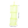 Cabilock Cylindrical Hanging Bag Storage Organizer 3 Compartments Toy Storage Basket Mesh Stuffed Animal Net Laundry Shoes Kids Room view 2