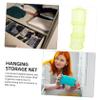 Cabilock Cylindrical Hanging Bag Storage Organizer 3 Compartments Toy Storage Basket Mesh Stuffed Animal Net Laundry Shoes Kids Room view 4