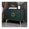 HIHELO Home Bedside Table 1pc Simple Light Luxury Bedside Table Bedroom Furniture Simple Art Bedside Table Wood Bedside Table Bedrooms Nightstand (Color : Green A) view 1