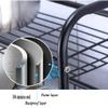 2 Tier Black 304 Stainless Steel Dish Drainer Rack, Kitchen Over The Sink Drain Rack, Space-Saving (74*28*82cm ) view 3