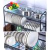 2 Tier Black 304 Stainless Steel Dish Drainer Rack, Kitchen Over The Sink Drain Rack, Space-Saving (74*28*82cm ) view 4