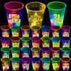 mishunyus 40 Pcs Glow 21st Birthday Party Cups - Gold 16 oz Cups for Men & Women - Happy 21st Birthday Decorations Supplies/Favors - Finally Legal, Cheers to 21 Years view 1