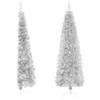 CUMYZO 5FT Slim Artificial Half Christmas Tree with Metal Stand Half Xmas Tree for Home Decoration Seasonal Decoration Indoor Outdoor view 2