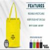 DISCOUNT PROMOS Custom Non-Woven Insulated Tote Bags Set of 10, Personalized Bulk Pack - Reusable, Great for Picnic, Camping, Beach, Outdoor Activities - Yellow view 2