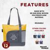 DISCOUNT PROMOS Custom Go Getter Sport Tote Beach Bags Set of 12, Personalized Bulk Pack - Reusable, Great for Shopping, Beach, Picnic, Other Outdoor Adventure - Yellow view 4
