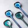 Chinese Spoon 2-piece Antique Long-handle Spoon Ceramic Dinner Spoon Creative Round Spoon Multi-function Dessert Spoon Versatile Spoon ( Color : Brass ) view 3