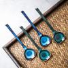 Chinese Spoon 2-piece Antique Long-handle Spoon Ceramic Dinner Spoon Creative Round Spoon Multi-function Dessert Spoon Versatile Spoon ( Color : Brass ) view 4