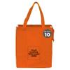 DISCOUNT PROMOS Custom Non-Woven Insulated Tote Bags Set of 10, Personalized Bulk Pack - Reusable, Great for Picnic, Camping, Beach, Outdoor Activities - Orange view 1
