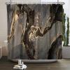 JIAMELUCK Marble Shower Curtain Abstract Art Grey Gold Geometric Pattern Creative Bathroom Bath Curtains Home Decor with Hooks 92x183cm(36" Wx72 H) view 1