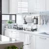 2-Tier Stainless Steel Dish Rack, Multifunctional Drying Dish Storage Rack, Detachable with Drip Tray and Cutlery Holder view 2