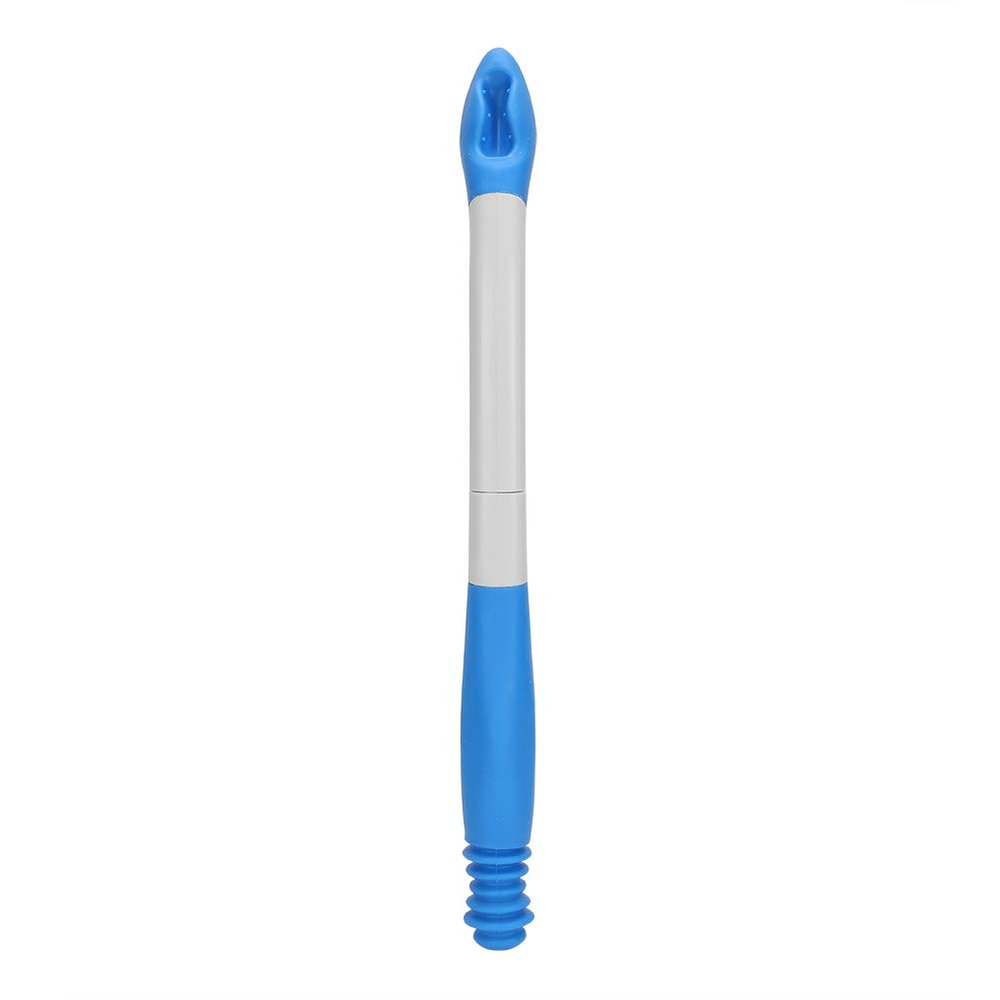 Sorandy 15.7in Long Reach Wiping Aid, Compact Folding Easywipe Toilet Aid, Comfort Butt Wiper with Carrying Bag, Toilet Paper Aids Tools Tissue Grip Self Wipe Assist Holder, Blue