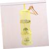 Zerodeko Hanging Mesh Storage Organizer Compartments Toy Storage Basket for Boy Girl Room Portable for Clothes Laundry and Toys Yellow view 2