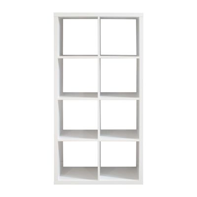 CIATRE 57" 8-Cube Organizer Storage with Opened Back Shelves,2 X 4 Cube Bookcase Book Shleves for Home, Office (White)