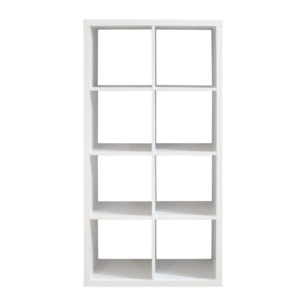 CIATRE 57" 8-Cube Organizer Storage with Opened Back Shelves,2 X 4 Cube Bookcase Book Shleves for Home, Office (White)
