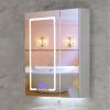 SPXMQSS Bathroom Cabinets with Mirror, LED Bathroom Cabinet with Shelves Storage Bathroom Mirror Cabinet with LED Lights with Ambient Light and HD Silver Mirror B,70 * 70 * 13cm view 1