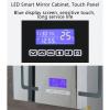 SPXMQSS Bathroom Cabinets with Mirror, LED Bathroom Cabinet with Shelves Storage Bathroom Mirror Cabinet with LED Lights with Ambient Light and HD Silver Mirror B,70 * 70 * 13cm view 2