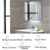 SPXMQSS Bathroom Cabinets with Mirror, LED Bathroom Cabinet with Shelves Storage Bathroom Mirror Cabinet with LED Lights with Ambient Light and HD Silver Mirror B,70 * 70 * 13cm view 3