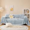 vctops Faux Fur Throw Blankets Warm Soft Shaggy Plush Couch Cover Faux Rabbit Fur Sofa Covers Fuzzy Furry Sofa Slipcover Furniture Protector for Kids Children Dog Cat (Grey,70"x118") view 2