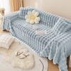 vctops Faux Fur Throw Blankets Warm Soft Shaggy Plush Couch Cover Faux Rabbit Fur Sofa Covers Fuzzy Furry Sofa Slipcover Furniture Protector for Kids Children Dog Cat (Grey,70"x118") view 3