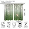 Koi Fish Curtains,Spring Cherry Blossom Pond Fish Pattern Printed Landscape Bedroom Window Curtains,Green 72x63in view 2