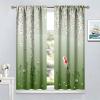 Koi Fish Curtains,Spring Cherry Blossom Pond Fish Pattern Printed Landscape Bedroom Window Curtains,Green 72x63in view 4