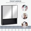 kleankin Wall-Mounted Medicine Cabinet, Bathroom Mirror Cabinet with Double Doors and Storage Shelves, Black view 4