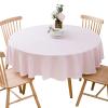Jeloris Round Waterproof Tablecloth Spill-Proof Polyester Table Cloth Wrinkle Free Washable Decorative Fabric Table Cover for Kitchen, Dining, Parties, Buffet, Wedding(48 inch, Pink) view 1