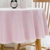 Jeloris Round Waterproof Tablecloth Spill-Proof Polyester Table Cloth Wrinkle Free Washable Decorative Fabric Table Cover for Kitchen, Dining, Parties, Buffet, Wedding(48 inch, Pink) view 2