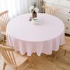 Jeloris Round Waterproof Tablecloth Spill-Proof Polyester Table Cloth Wrinkle Free Washable Decorative Fabric Table Cover for Kitchen, Dining, Parties, Buffet, Wedding(48 inch, Pink) view 4