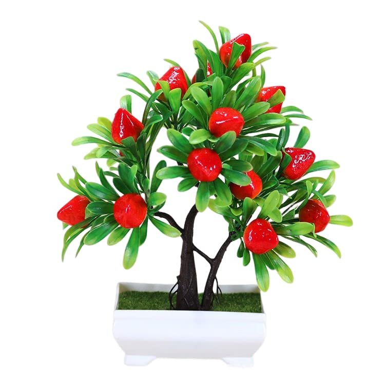 Artificial Lemon Branches, Vivid Yellow Artificial Lemon Branches Artificial Floral Picks, Apple Branches Decoration for Kitchen Party Farmhouse Table Centerpiece Home Decoration (Strawberry)