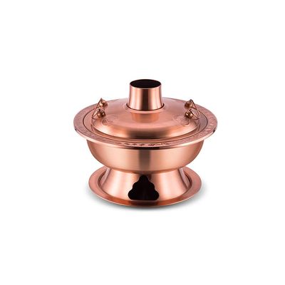 Chinese Style Charcoal Imitation Copper Hot Pot, Thickened Stainless Steel Multi-Personal Hot Pot, Mongolian Hot Pot Kitchen Utensils, Suitable for, for Family/Friends, Parties