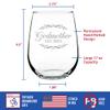 Bevvee Godmother Est 2023 - New Godmother Stemless Wine Glass Proposal Gift for First Time Godparents - Decorative 17 Oz Large Glasses view 4