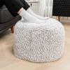 Asuprui Pouf Ottoman Unstuffed Ottoman Foot Rest No Filler Soft Fur Foot Stool 20x20x12 Inches Fuzzy Chair Floor Pouf Chair with Storage for Living Room Bedroom Snow Coffee view 3