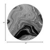 Black Grey Round Area Rug 4ft,Washable Outdoor Indoor Carpet Runner Rug for Bedroom,Kitchen,Bathroom,Living Room,Office,Abstract Modern Marble Fluid Artwork Art Area+Rug Large Bath Door Desk Floor Mat view 2