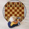 Poker Tournament Hardwood Floor Gaming Chair Mat Round Floor Mats for Office Chair Desk Chair Anti Slip Floor Protector for Rolling Chair Board Game Opening Position on,Brown Black Diameter 47.2 in view 1