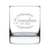 Bevvee Grandma Est 2023 - New Grandmother Whiskey Rocks Glass Gift for First Time Grandparents - Decorative 10.25 Oz Glasses view 1