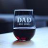 Bevvee Dad Est 2023 - New Father Stemless Wine Glass Gift for First Time Parents - Bold 17 Oz Large Glasses view 2