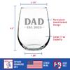 Bevvee Dad Est 2023 - New Father Stemless Wine Glass Gift for First Time Parents - Bold 17 Oz Large Glasses view 4
