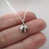 Tiny Elephant Necklace - 925 Sterling Silver - Strength Animal Charm Gift New view 1