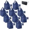 BeeGreen 20 Pack Navy Blue Reusable Grocery Bags with Storage Pouch Wholesale Reusable Shopping Bags Bulk w Elastic Band 50LBS X-Large Foldable Tote Bags Machine Washable-Heavy Duty Cloth Bags view 1
