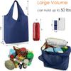 BeeGreen 20 Pack Navy Blue Reusable Grocery Bags with Storage Pouch Wholesale Reusable Shopping Bags Bulk w Elastic Band 50LBS X-Large Foldable Tote Bags Machine Washable-Heavy Duty Cloth Bags view 3