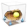 Better Display Cases Acrylic Versatile Display Case - Medium Square Box with Clear Case, Light Blue Risers and Mirror Base 11" x 11" x 11" (A001/V01) view 1
