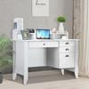 Catrimown Computer Desk with Drawers and Hutch White Desk with Drawer Wood Executive Desk Teens Student Desk Writing Laptop Home Office Desk for Small Spaces, Cream, 47.5''D x 22''W x 36.5''H view 3