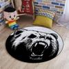 Bear Chair Mat for Hardwood Floor Noise Cancelling Gaming Chair Mat Round Anti-Slip Office Chair Mat for Home Office Gaming Room Sketch Line Style Ink Drawing Style,Charcoal Grey Diameter 43.3 in view 4
