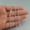 1.25mm Half Round Box Chain Necklace - 925 Sterling Silver - Adjusts up to 24" view 1