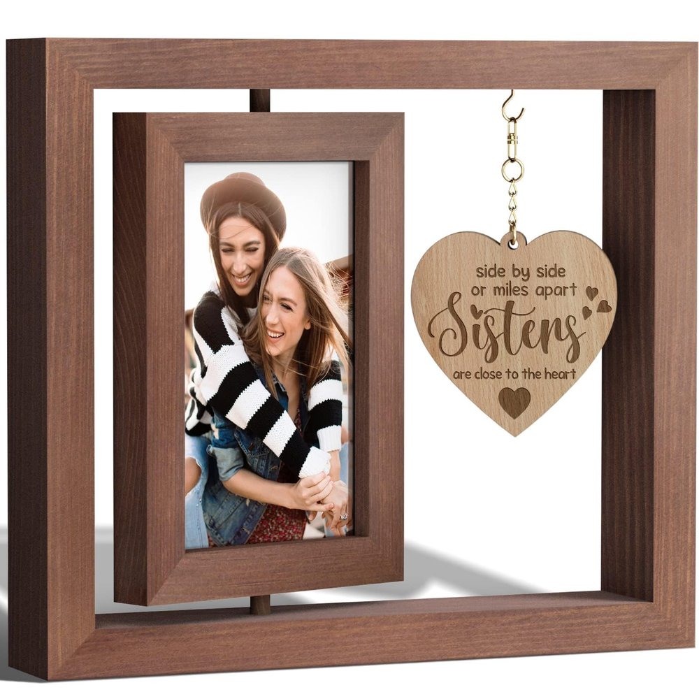 Tiblue Sisters Gifts from Sister Christmas Gifts for Sisters from Brother Sister Picture Frame Sis-ter In Law Gift Friend Sis Birthday Gift from Bestie Double-sided 4x6 Photos