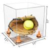 Better Display Cases Acrylic Versatile Display Case - Medium Square Box with Clear Case, Orange Risers and Mirror Base 11" x 11" x 11" (A001/V01) view 2